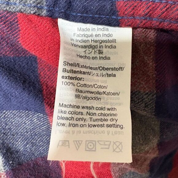 J.Crew Flannel Plaid Long Sleeve Button Down Red Blue Gray Size XL - Picture 6 of 6